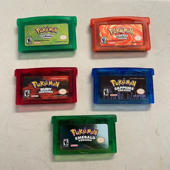 5x Pokemon Gameboy Advance Games GBA Emerald Fire Red Leaf Green Sapphire Ruby